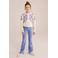 WE Fashion fluwelen flared broek lila