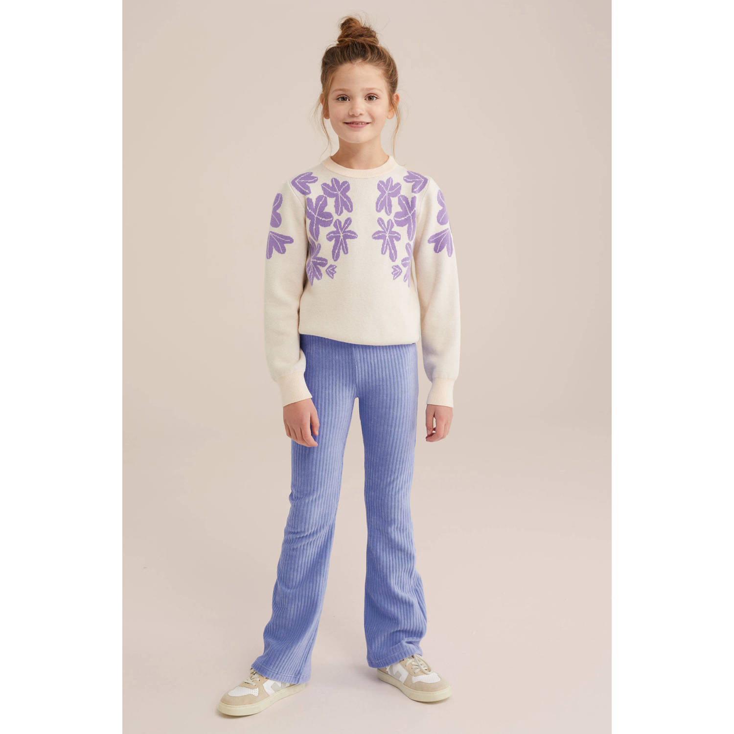 WE Fashion WE Fundamentals flared broek lila