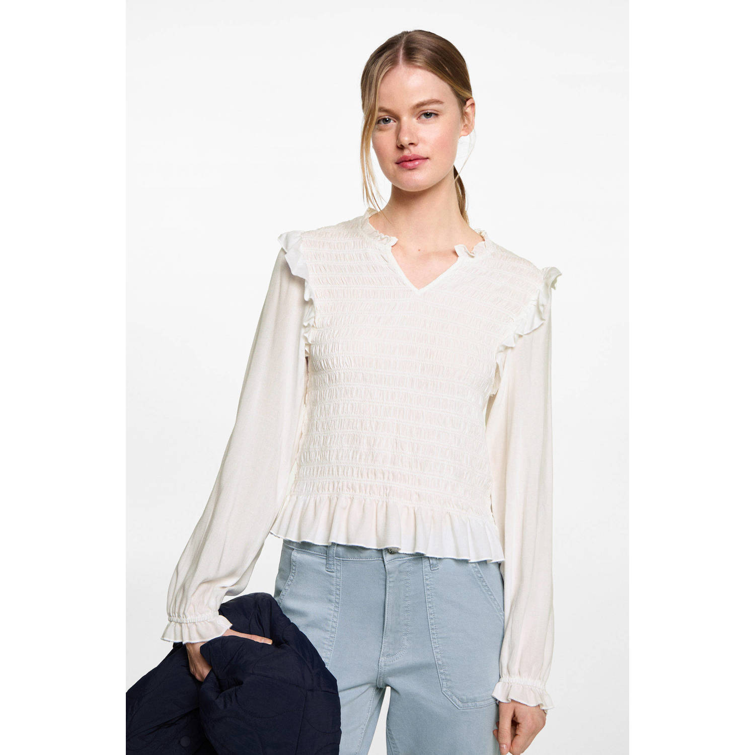 MANGO TEEN casual broek lichtblauw