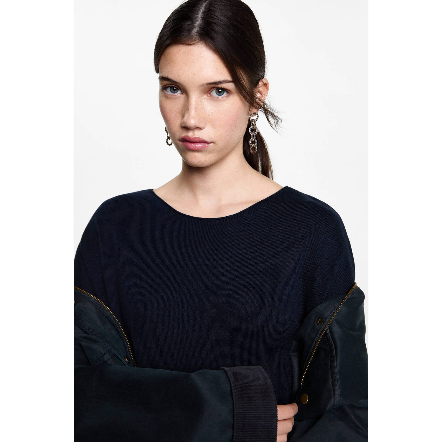 MANGO TEEN trui marine fijn gebreid