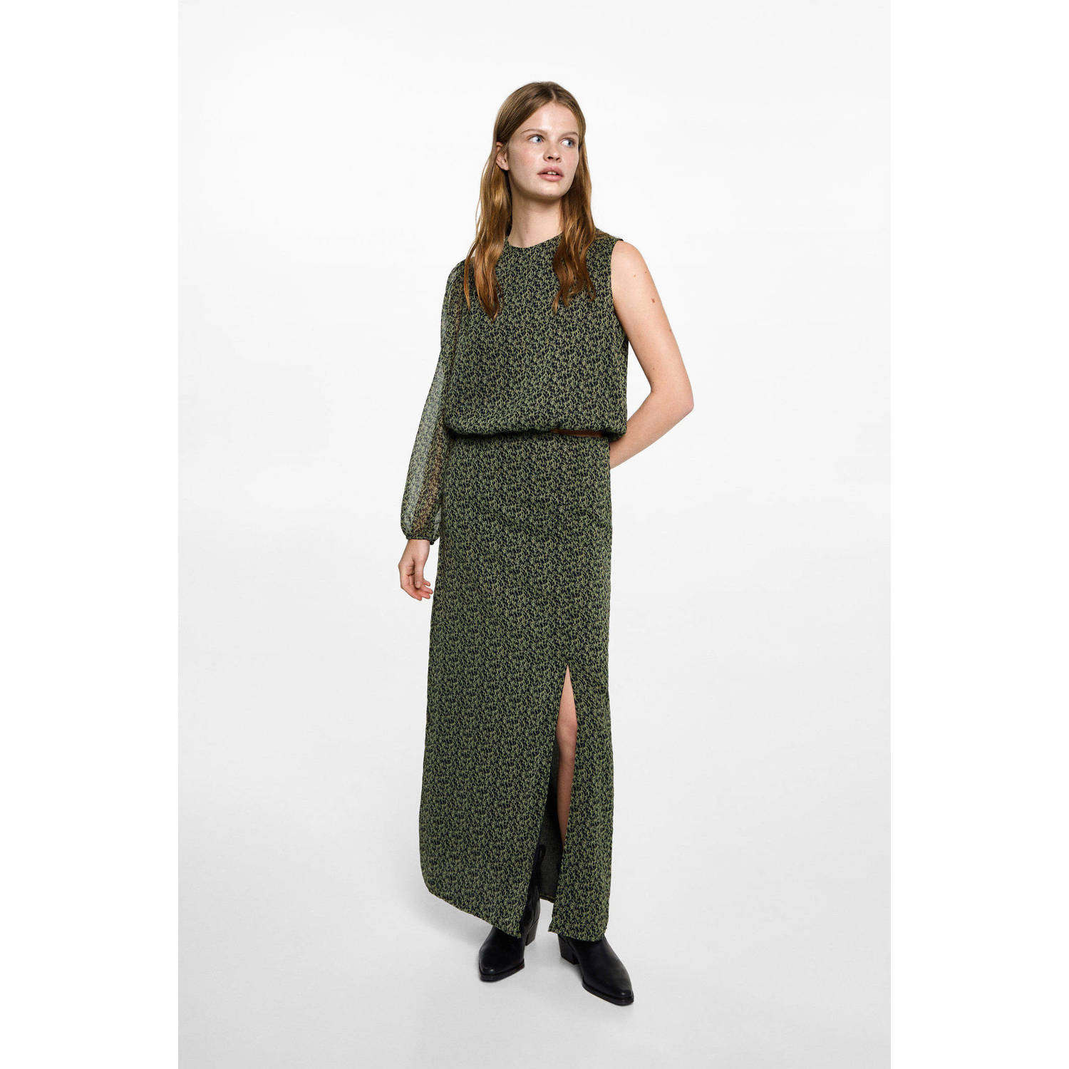 MANGO TEEN maxi rok groen
