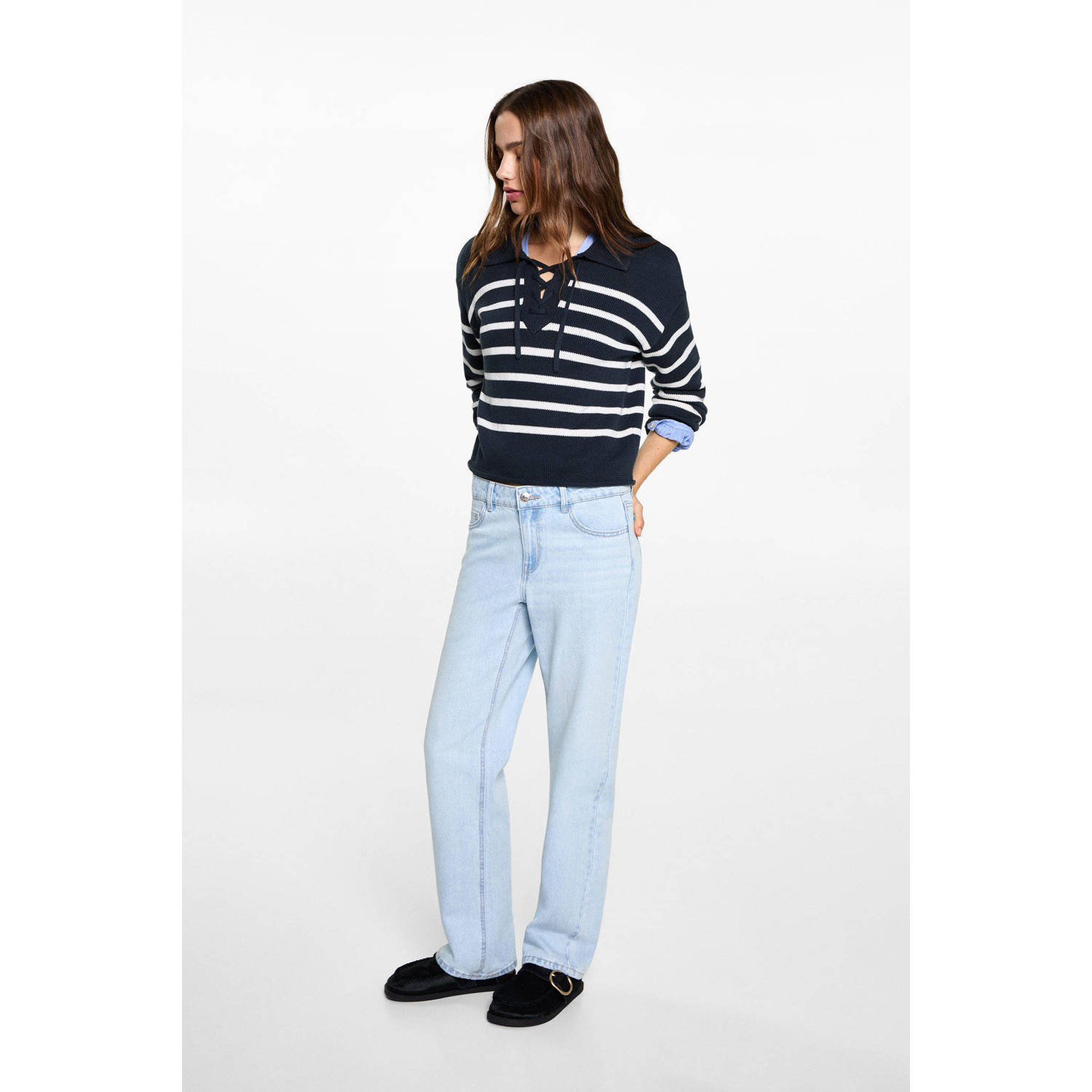 MANGO TEEN gebreide trui donkerblauw