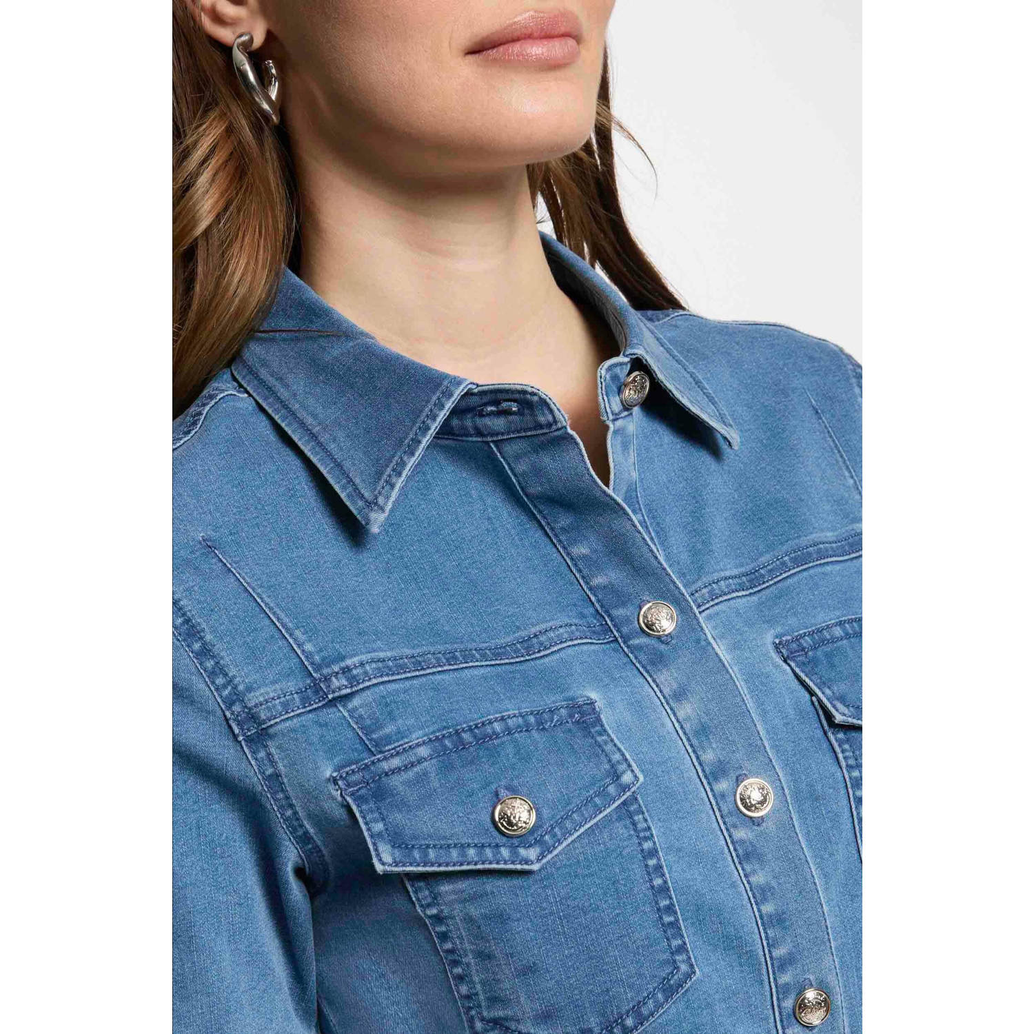 Morgan denim spijkerjurk dark blue denim