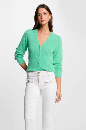 gebreid vest mintgroen