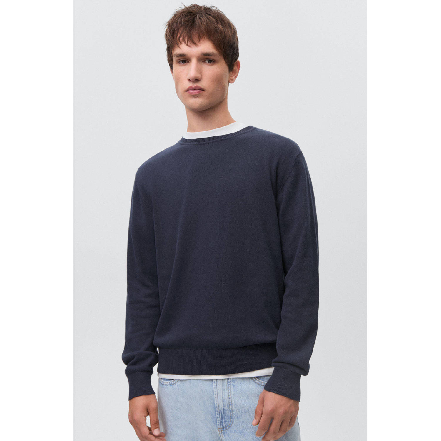 MANGO TEEN pullover marine fijn gebreid