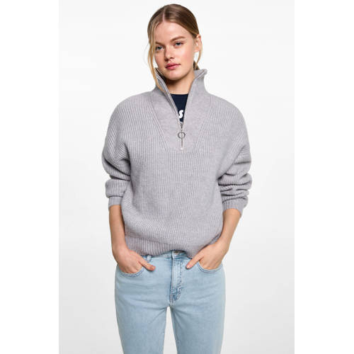 MANGO TEEN straight regular waist light blue denim afbeelding