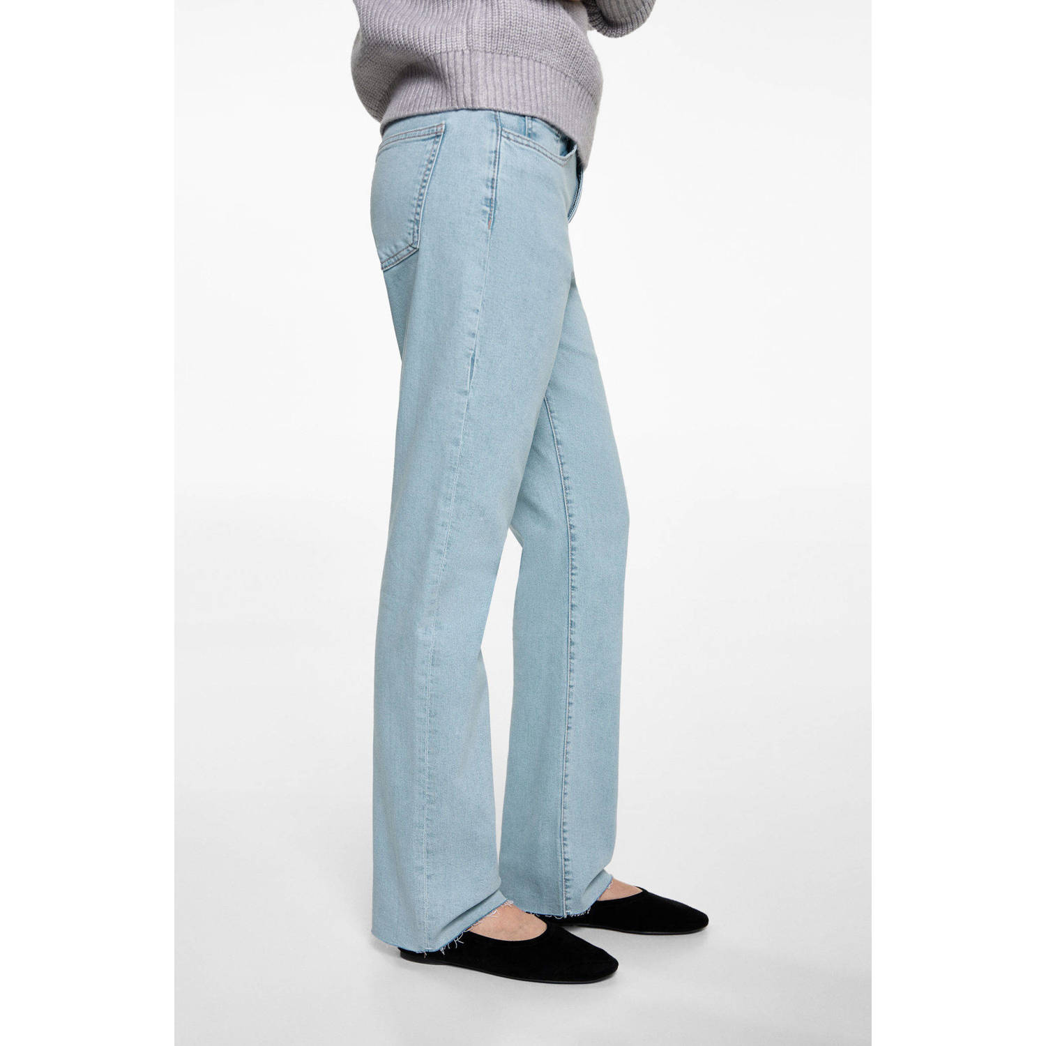 MANGO TEEN straight regular waist light blue denim