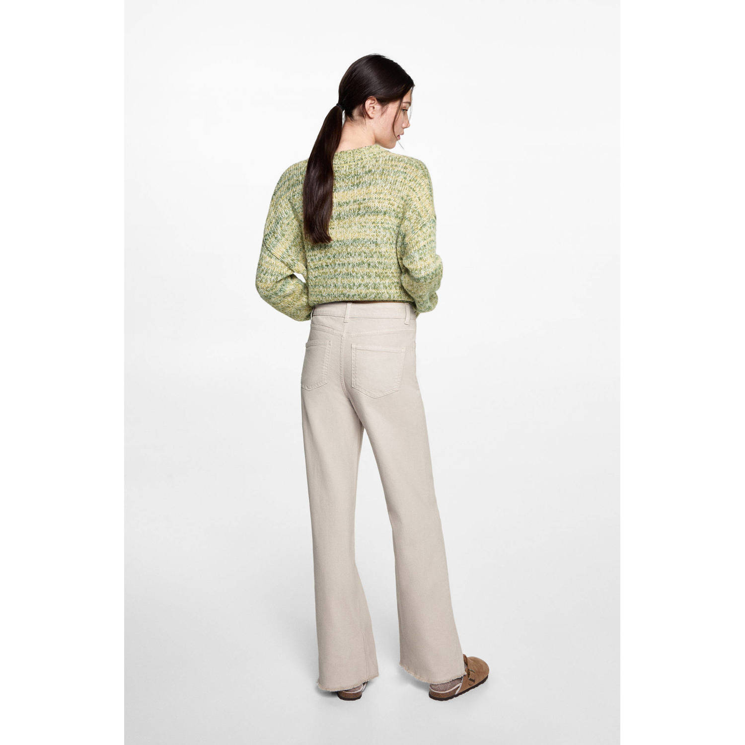 MANGO TEEN straight casual broek grijs