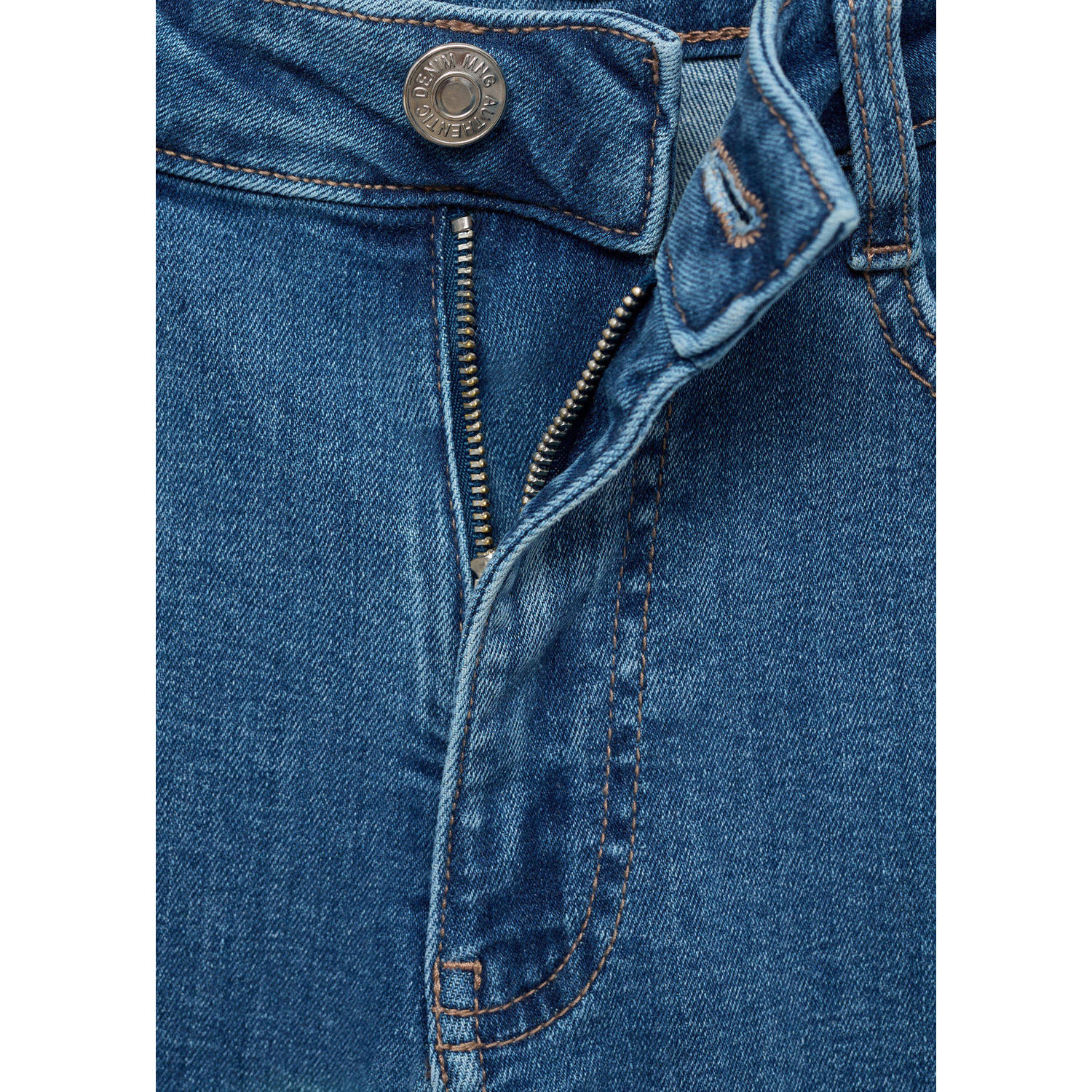 MANGO TEEN regular waist flared jeans medium blue denim
