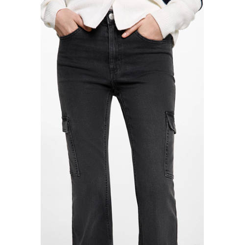 MANGO TEEN flared jeans grey denim afbeelding