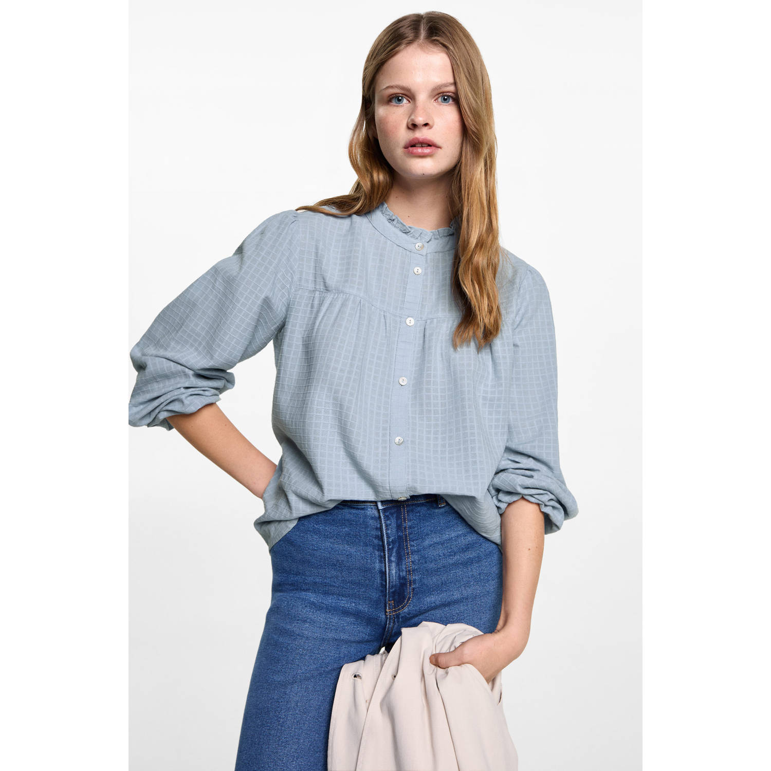 MANGO TEEN blouse lichtblauw