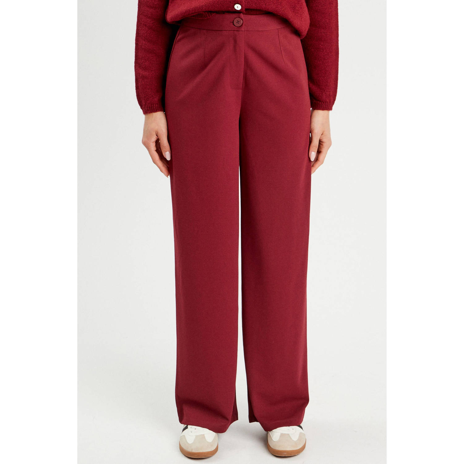 Cache wide leg high waist pantalon roodbruin