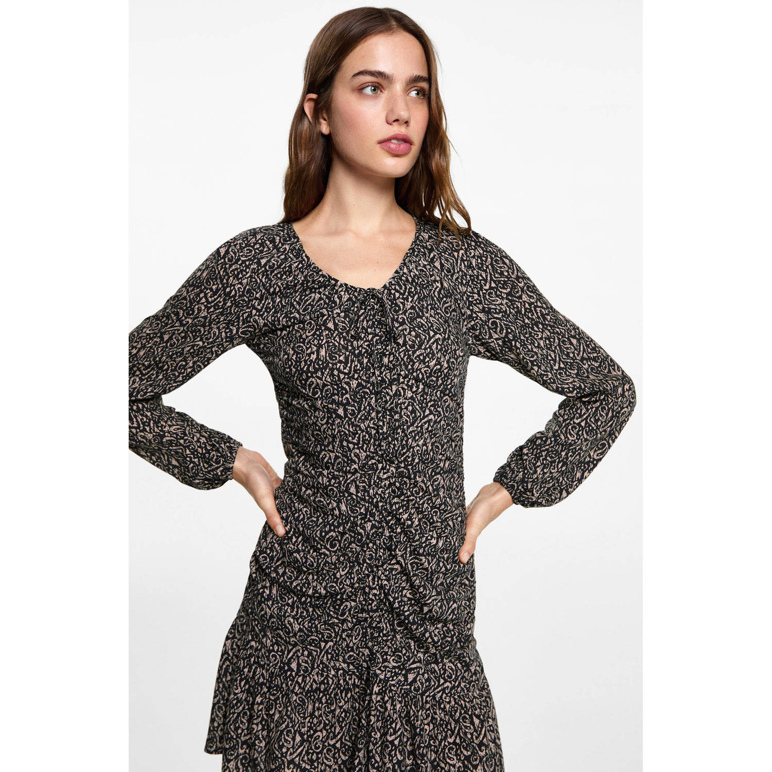 MANGO TEEN midi jurk zwart