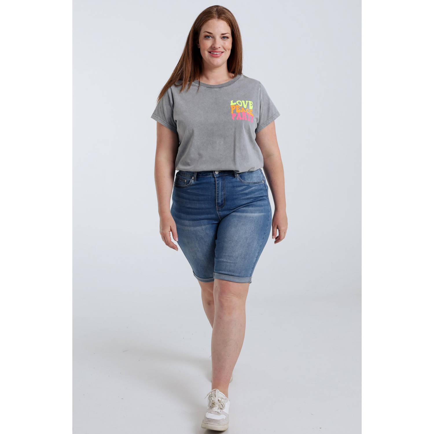 Paprika denim slim high waist short dark blue denim