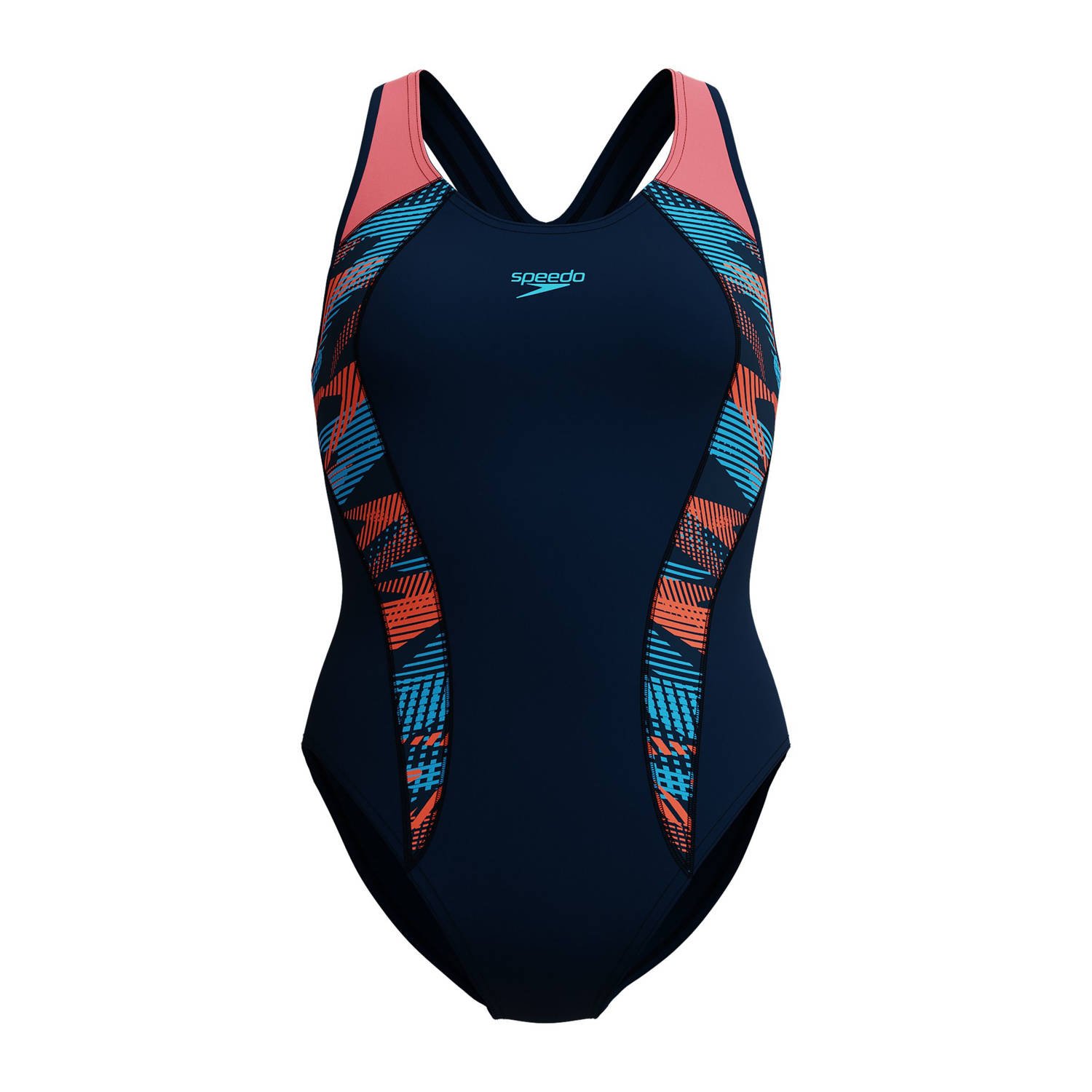 Speedo Endurance+ MAX sportbadpak Laneback donkerblauw oranje