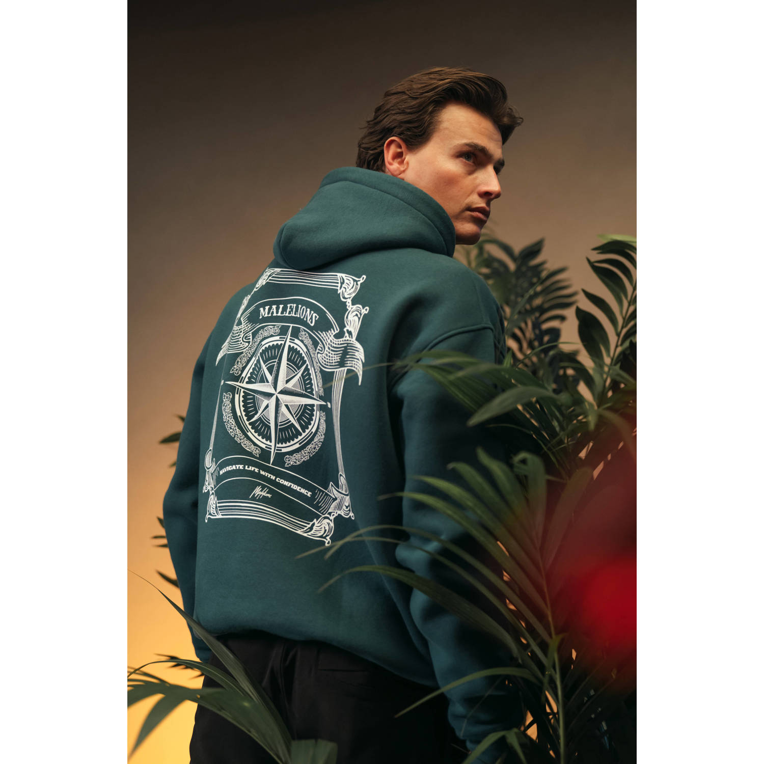 Malelions hoodie donkergroen