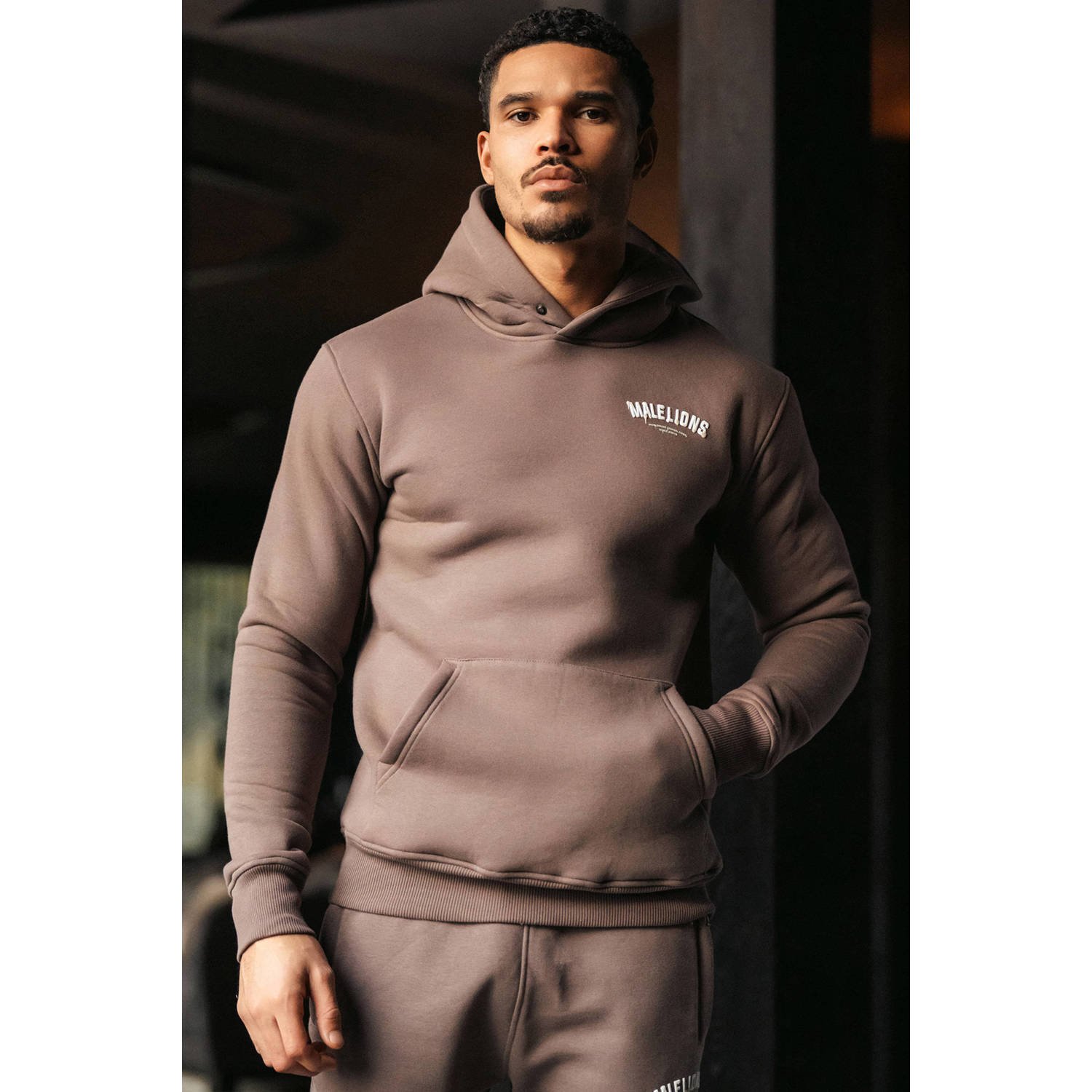 Malelions hoodie bruin