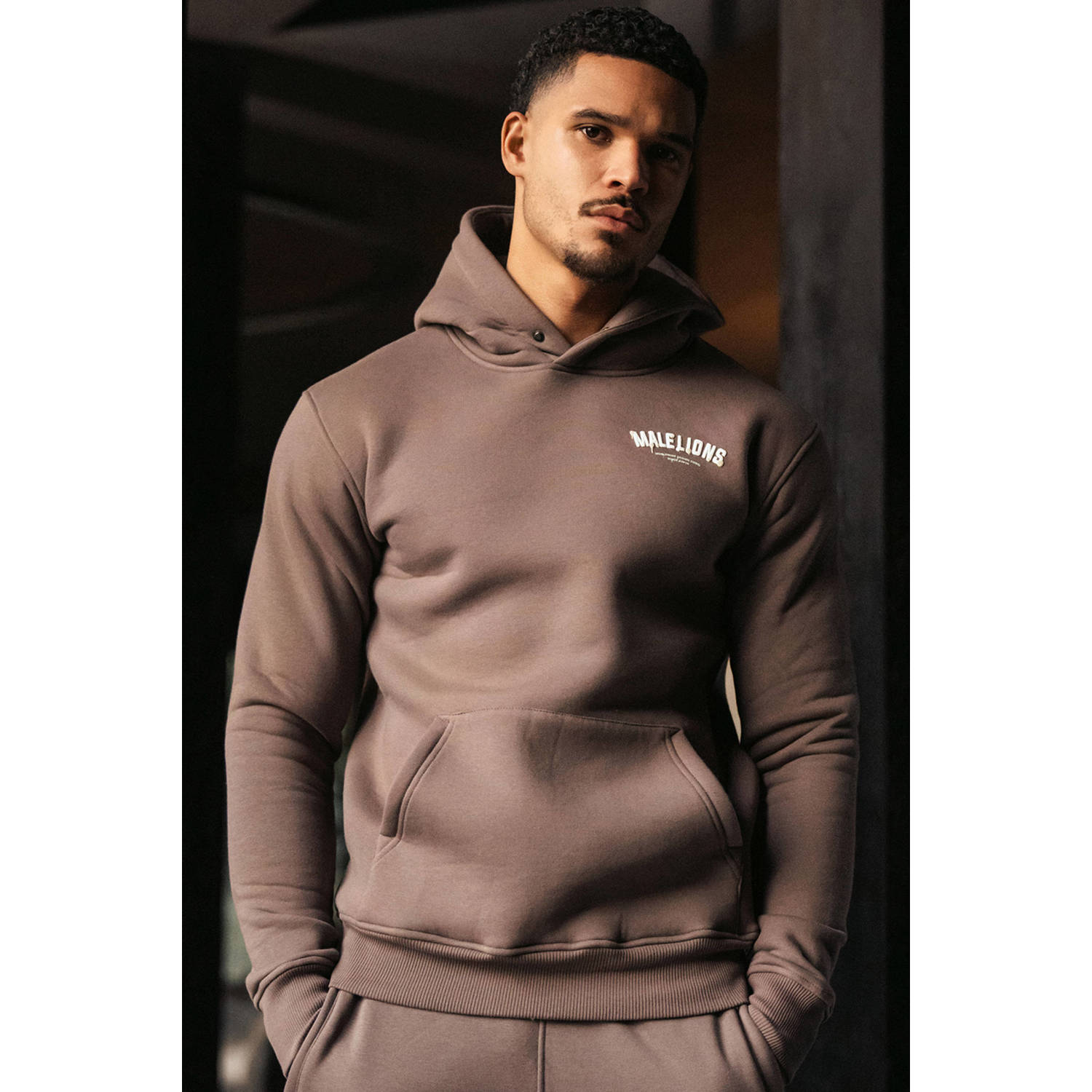 Malelions hoodie bruin