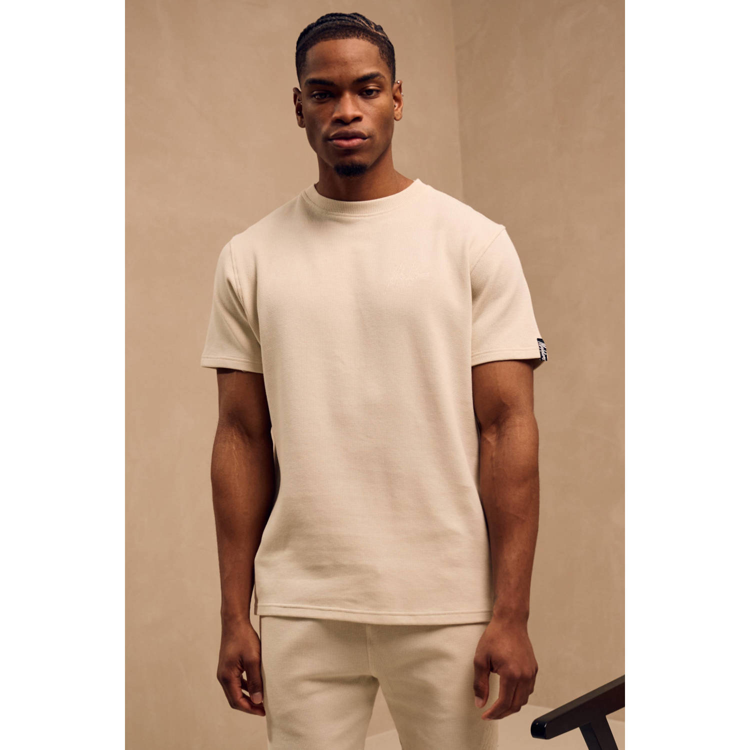 Malelions T-shirt met textuur ecru