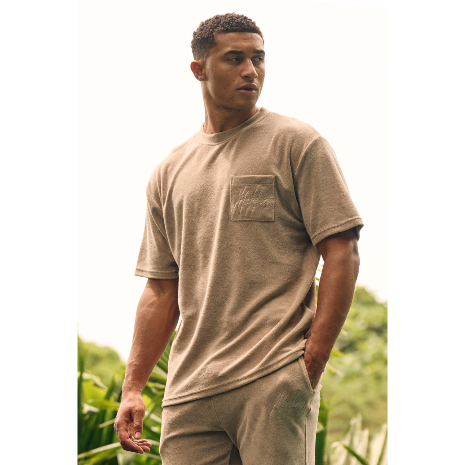 Malelions Signature Towelling T-shirt Heren