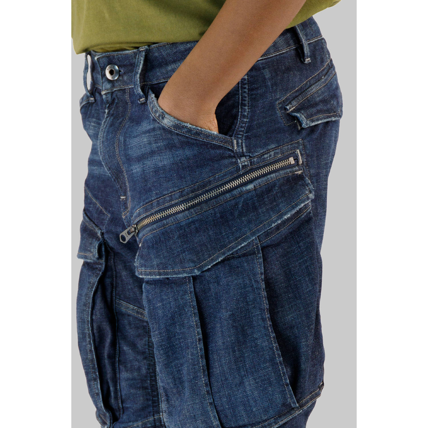 G-STAR low waist tapered jeans dark blue denim