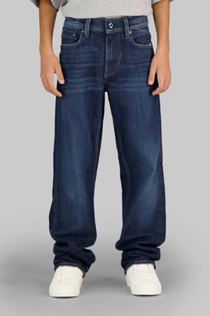 straight leg jeans dark blue denim