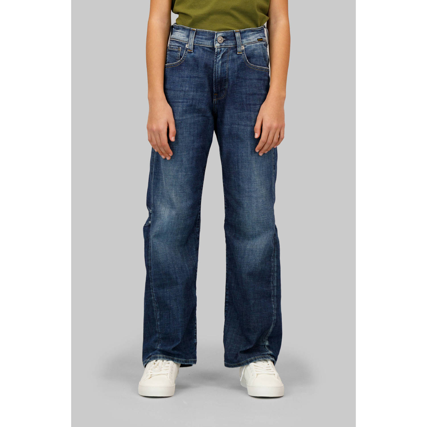 G-STAR high waist loose fit jeans dark blue denim