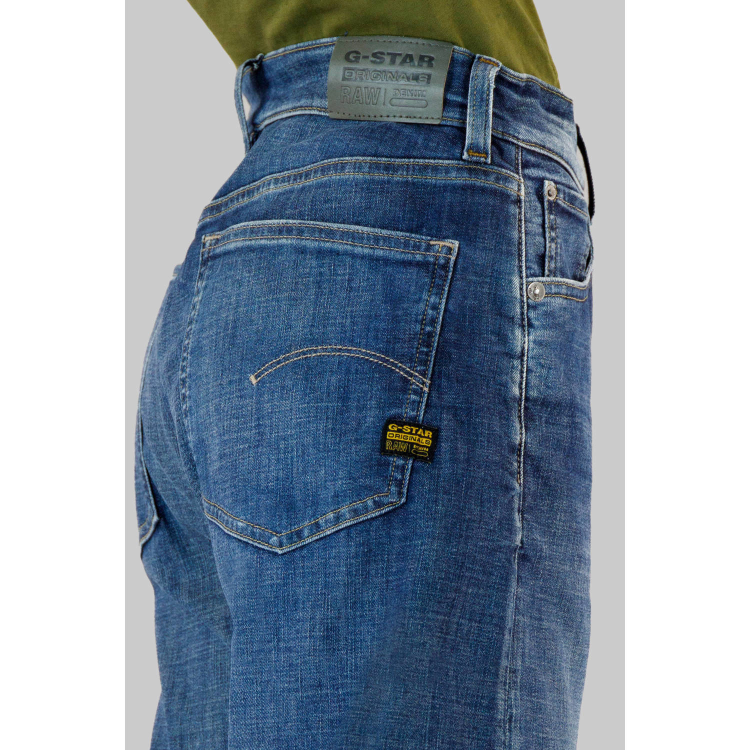 G-STAR high waist loose fit jeans dark blue denim