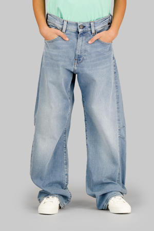 high waist loose fit jeans light blue denim