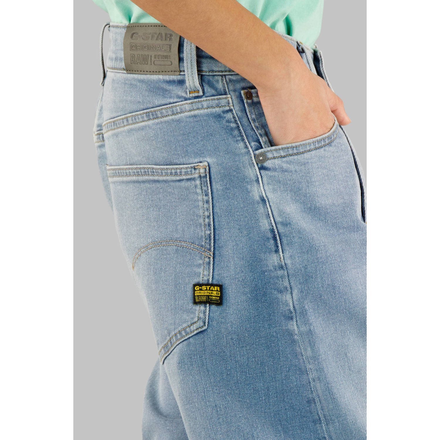G-STAR high waist loose fit jeans light blue denim