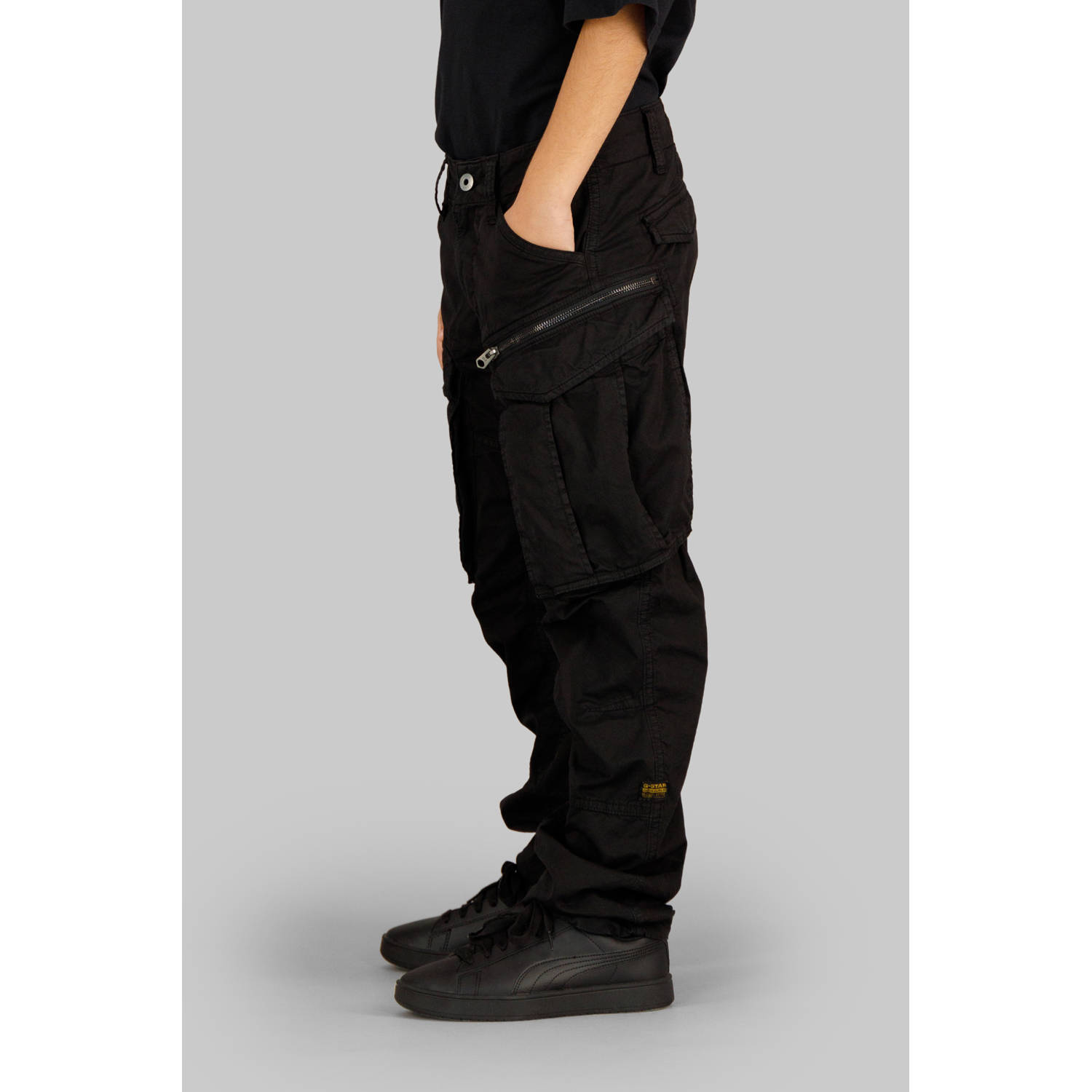 G-STAR tapered cargo broek zwart