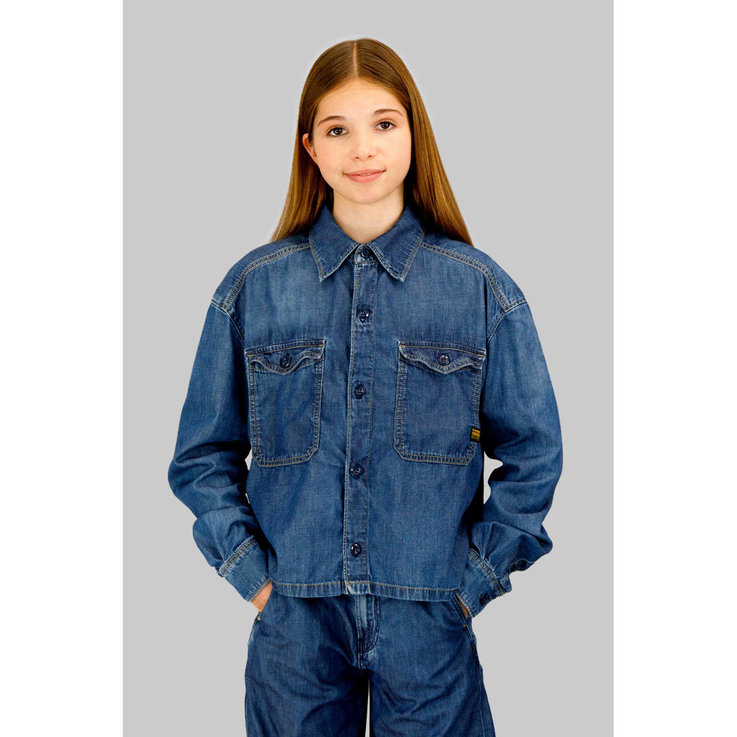 G-STAR blouse medium blue denim