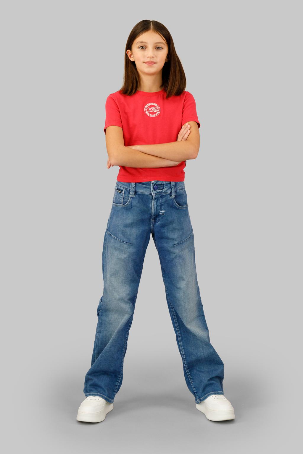 Medium blue denim meisjes G-STAR loose fit jeans van denim met regular waist en effen