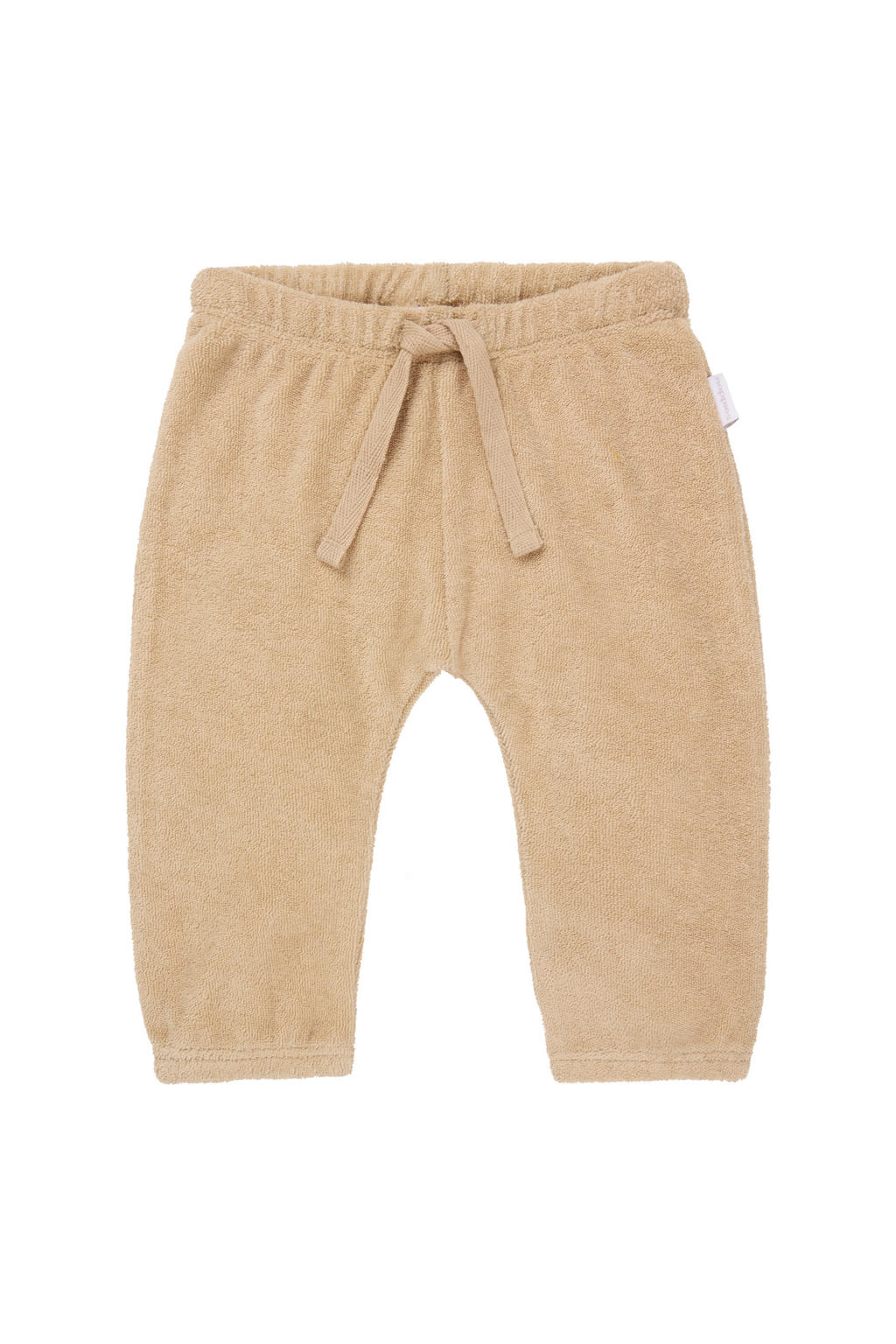 Beige jongens Noppies baby regular babybroek van katoen met elastische tailleband en effen