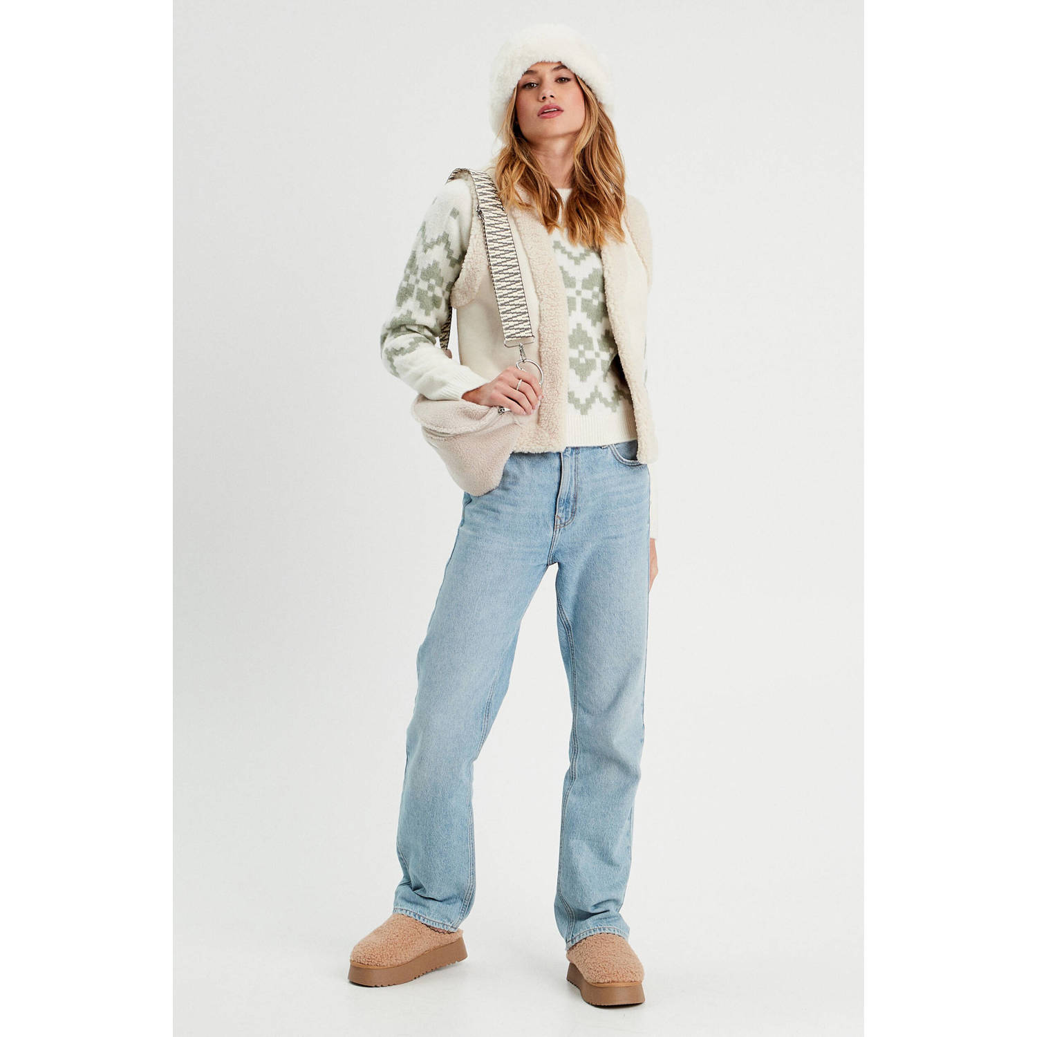Cache gilet ecru