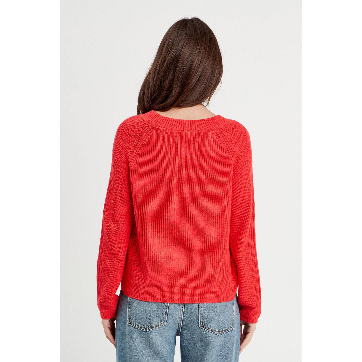 Cache trui rood grof gebreid