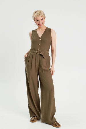 wide leg jumpsuit kaki