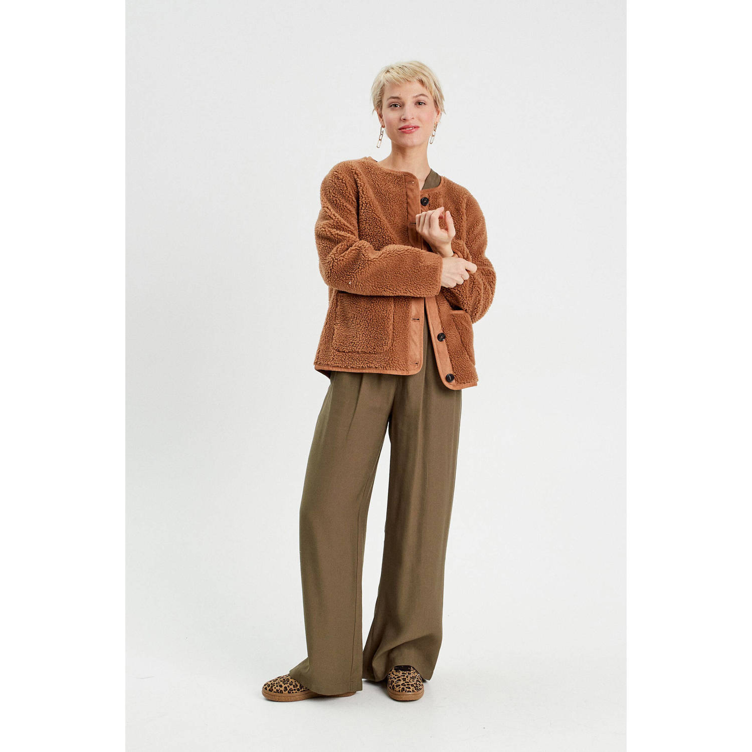 Cache wide leg jumpsuit kaki