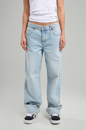 low waist wide leg jeans light blue denim