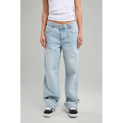 America Today low waist wide leg jeans light blue denim afbeelding
