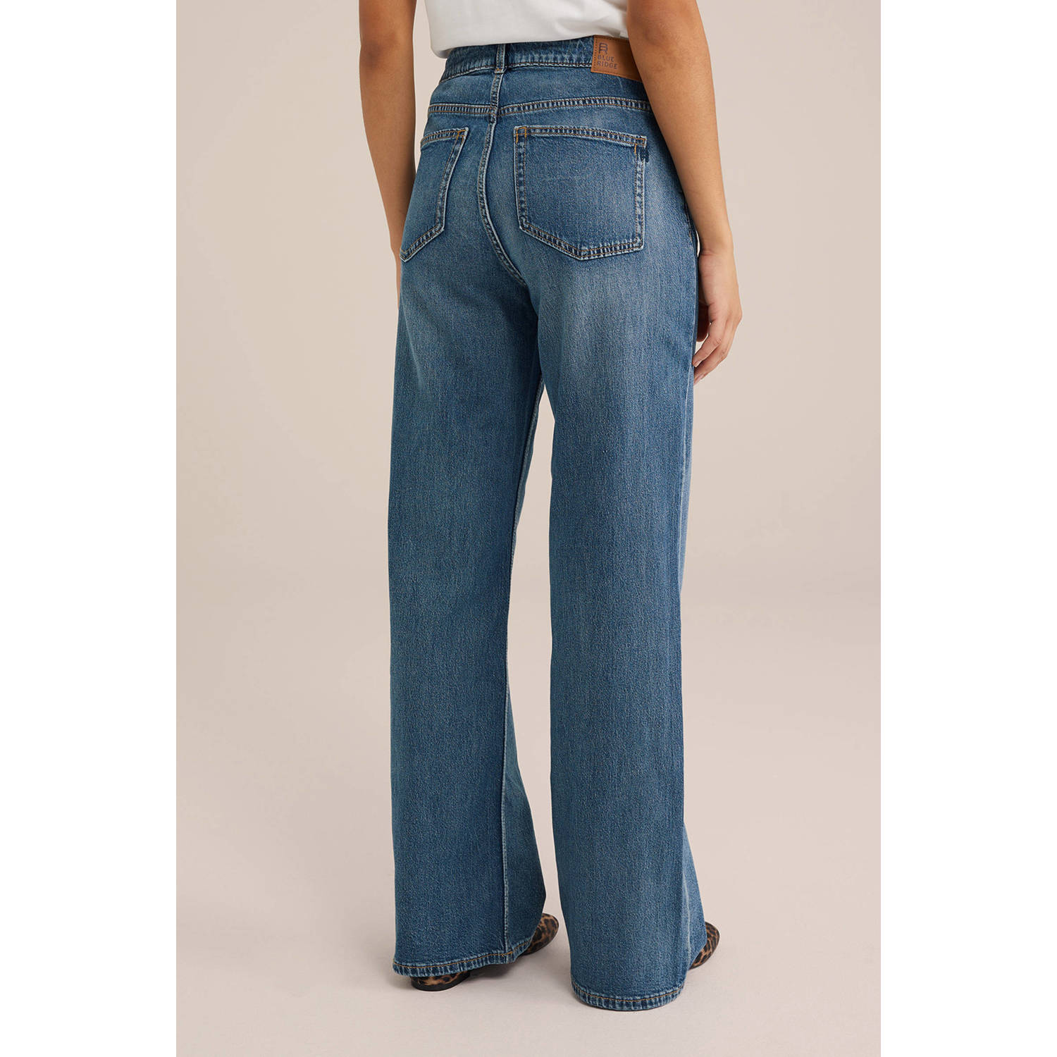 WE Fashion Blue Ridge high waist wide leg jeans dark blue denim