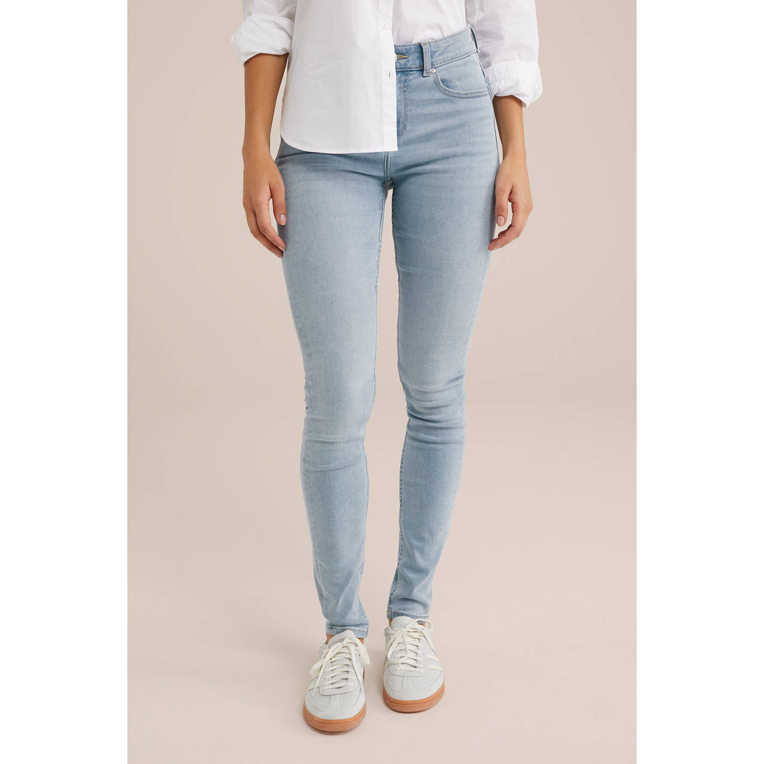 WE Fashion Blue Ridge high waist skinny jeans light blue denim