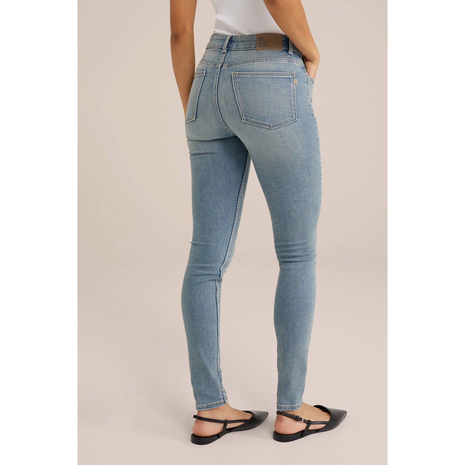 WE Fashion Blue Ridge high waist skinny jeans medium blue denim