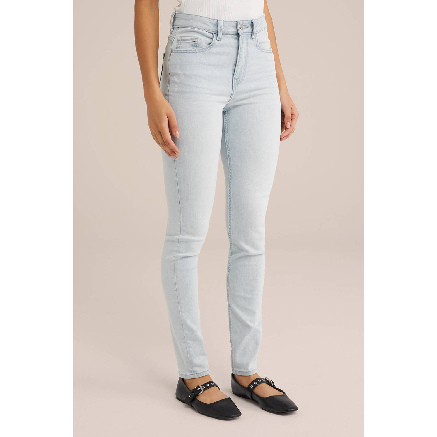 WE Fashion Blue Ridge skinny jeans lichtblauw