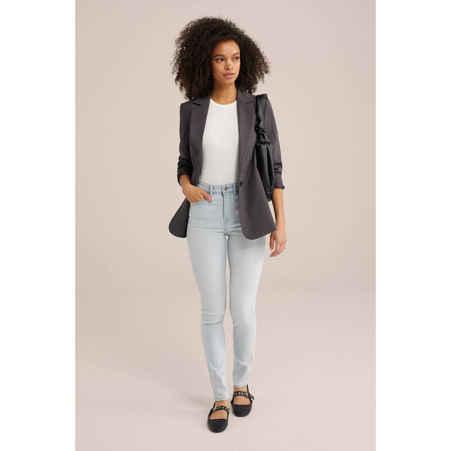 WE Fashion Blue Ridge skinny jeans lichtblauw