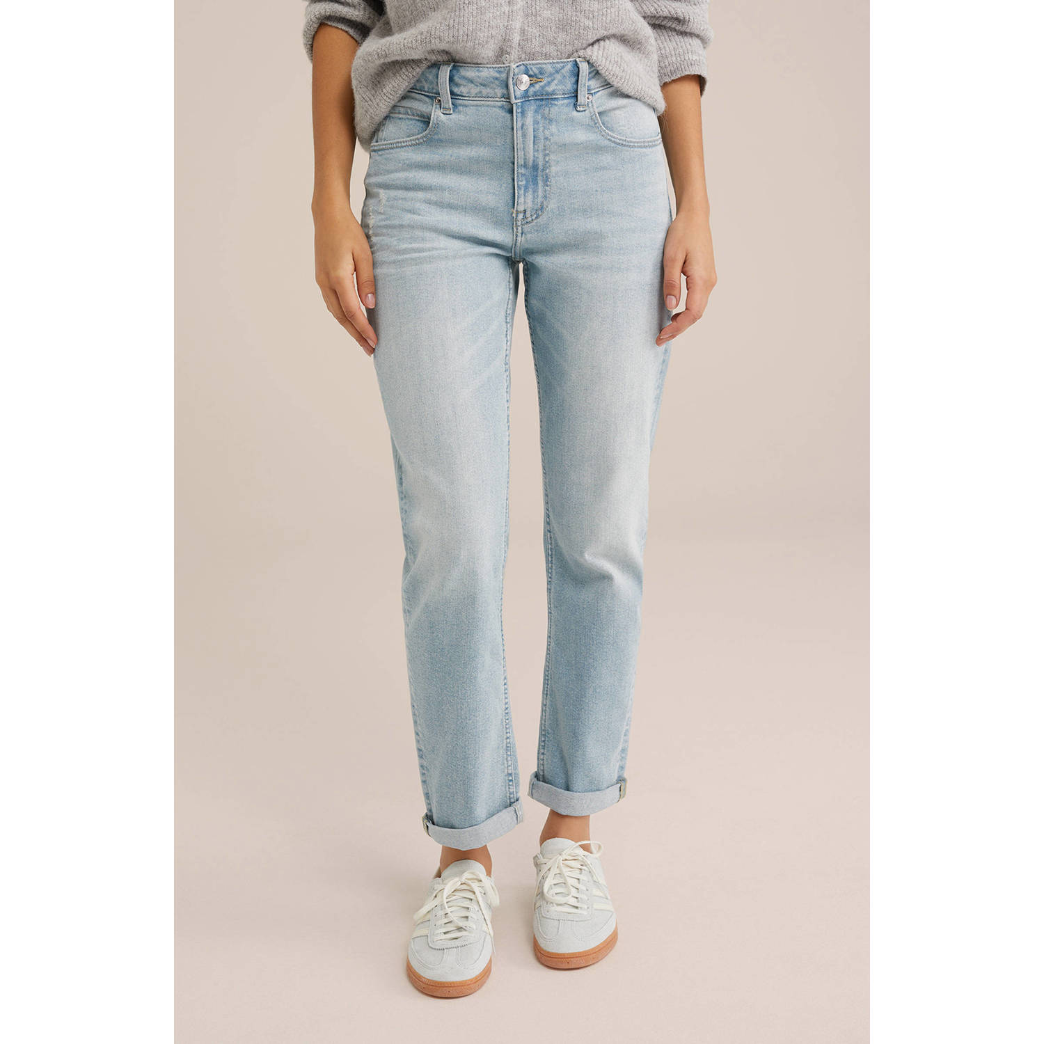 WE Fashion Blue Ridge regular waist boyfriend jeans light blue denim