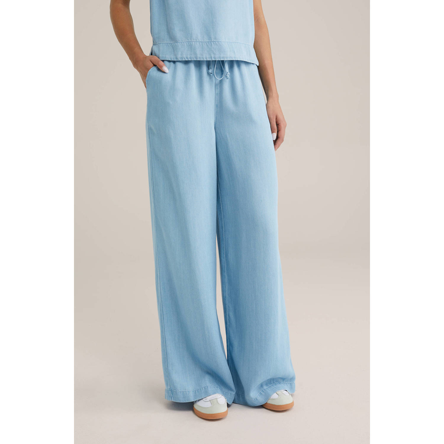 WE Fashion Blue Ridge regular waist broek light blue denim