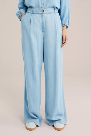 high waist wide leg jeans light blue denim