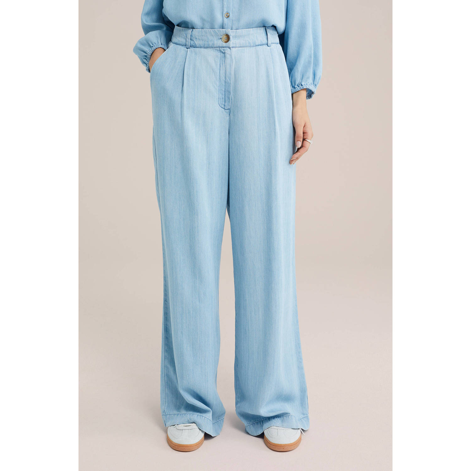 WE Fashion Blue Ridge high waist wide leg jeans light blue denim