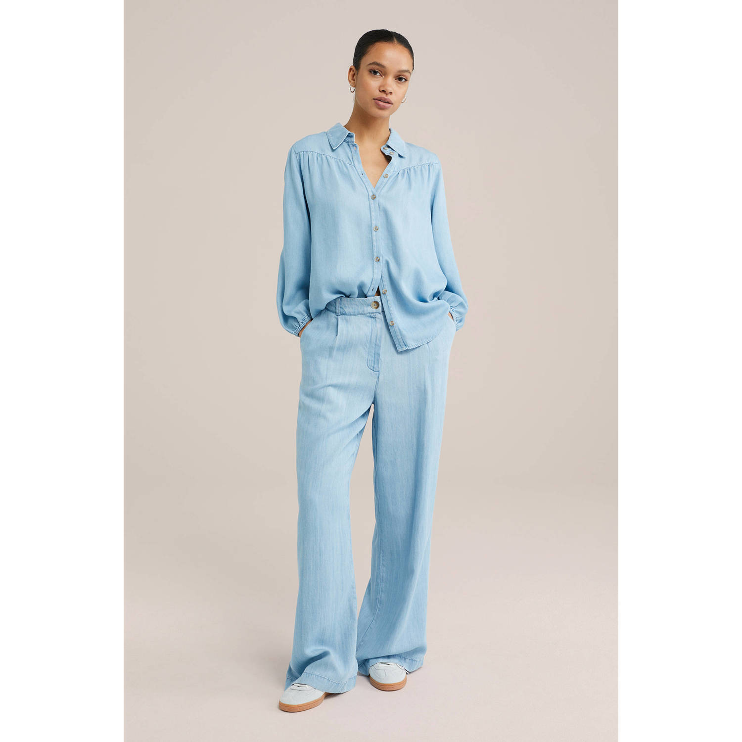 WE Fashion Blue Ridge high waist wide leg jeans light blue denim
